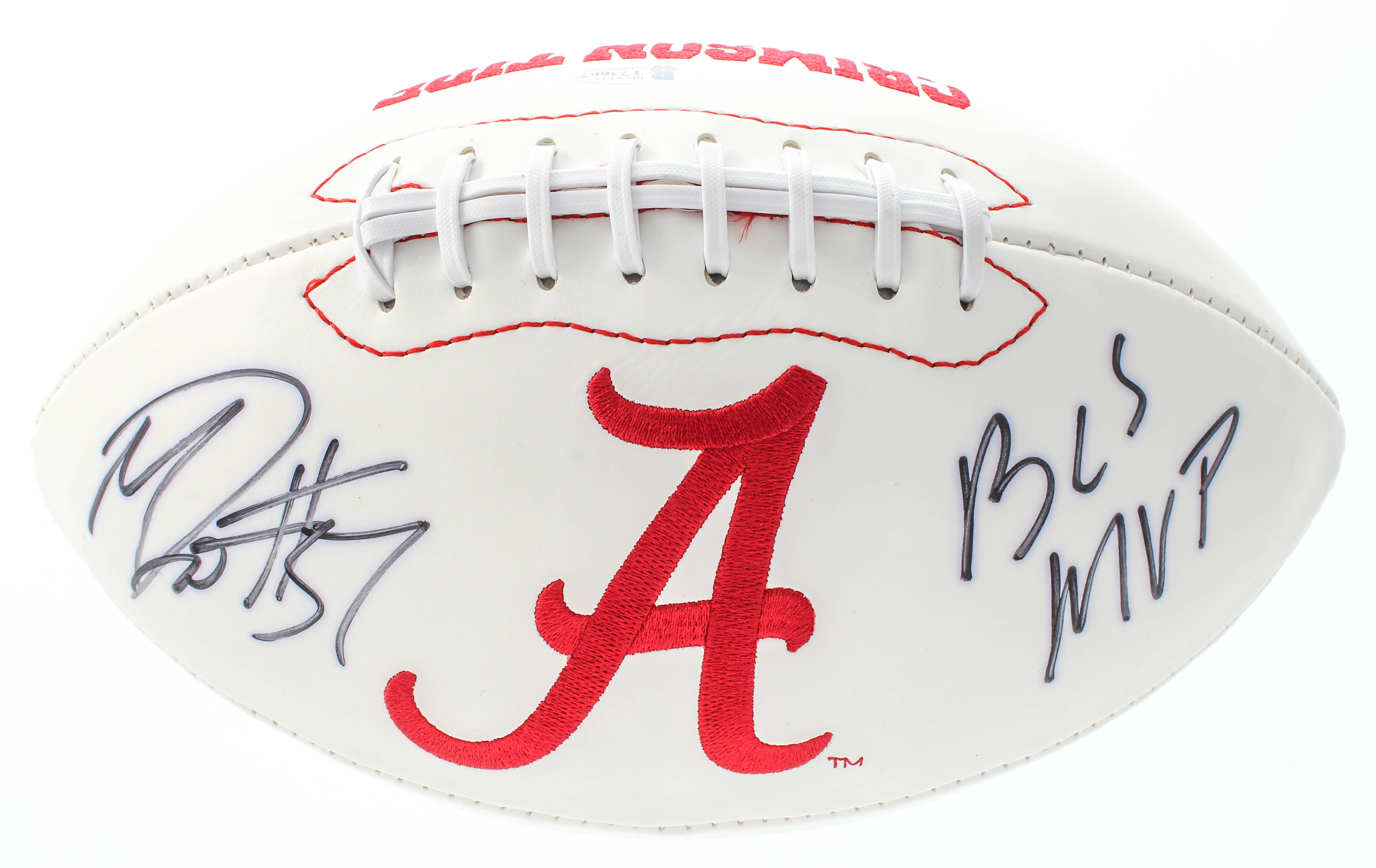 Marcell Dareus Signed Alabama Crimson Tide Logo Football Inscribed "BCS MVP" (Beckett COA) at PristineAuction.com Marcell Dareus Signed Alabama Crimson Tide Logo Football Inscribed "BCS MVP" (Beckett COA) at PristineAuction.com