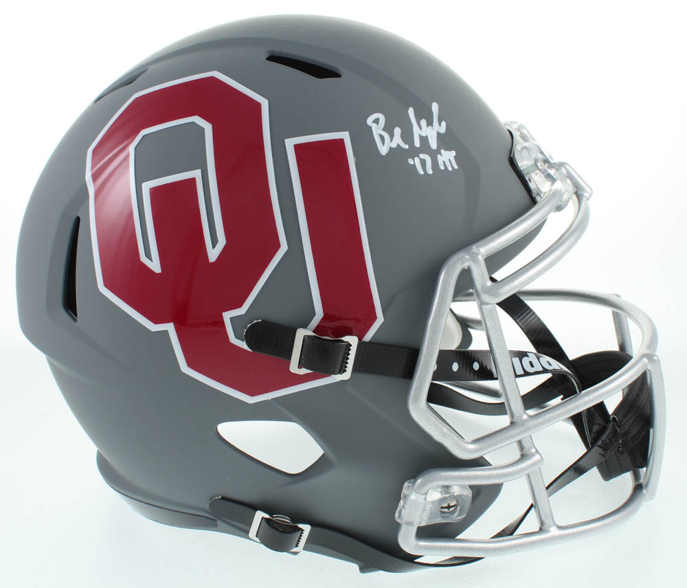 Baker Mayfield Signed Oklahoma Sooners Full-Size AMP Alternate Speed Helmet Inscribed "'17 HT" (Beckett) at PristineAuction.com Baker Mayfield Signed Oklahoma Sooners Full-Size AMP Alternate Speed Helmet Inscribed "'17 HT" (Beckett) at PristineAuction.com