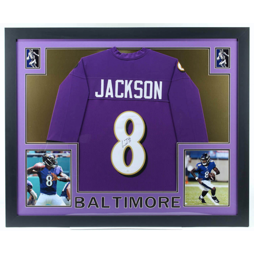 framed lamar jackson jersey