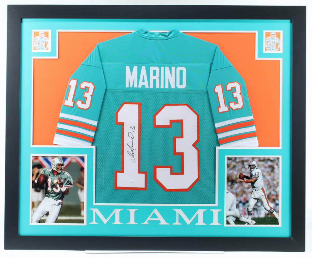 Dan Marino Signed 35x43 Custom Framed Jersey (JSA COA) at PristineAuction.com Dan Marino Signed 35x43 Custom Framed Jersey (JSA COA) at PristineAuction.com