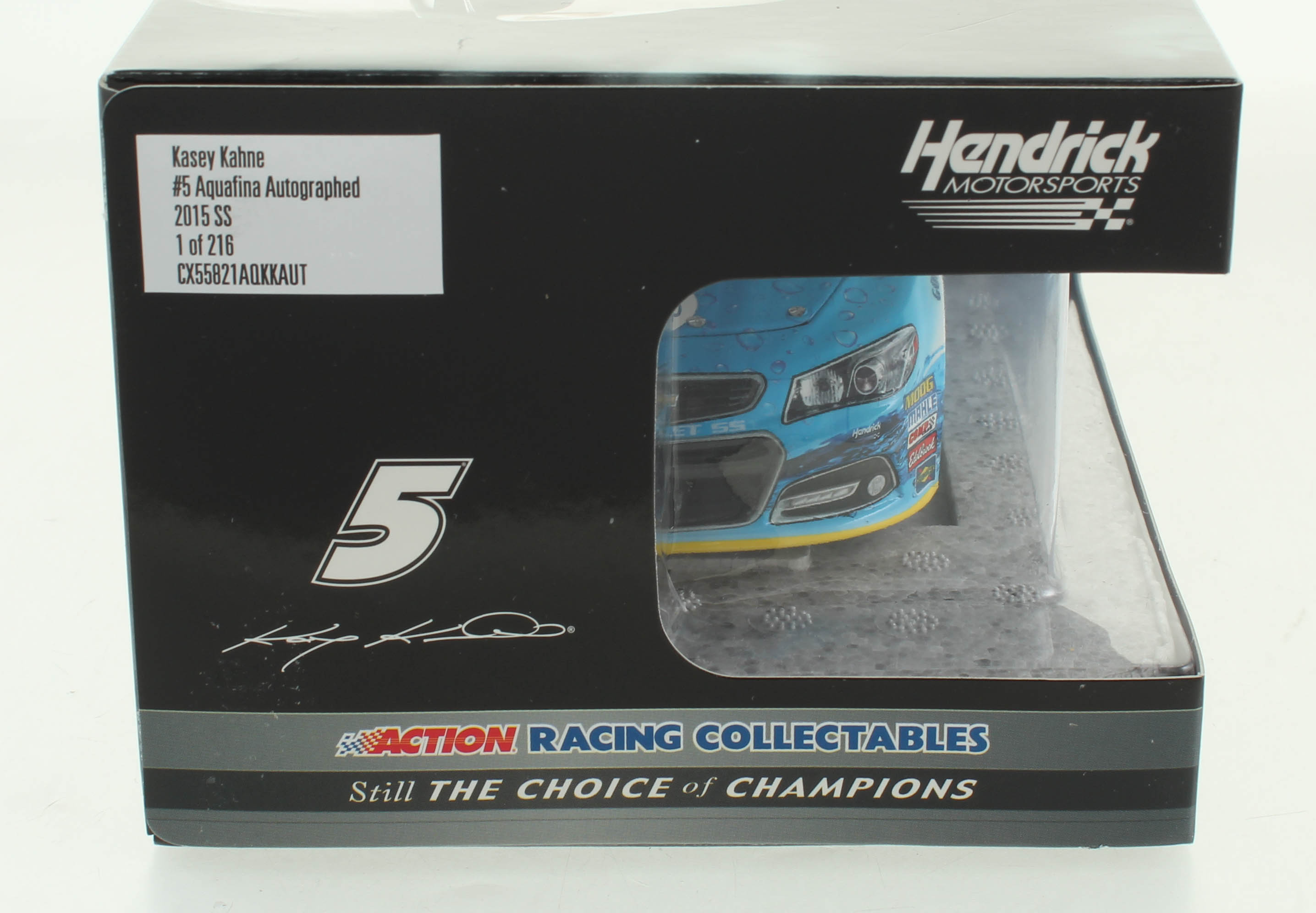 Kasey Kahne LE Signed #5 Aquafina 2015 Chevy SS 1:24 Scale Die Cast Car (RCCA COA) at PristineAuction.com Kasey Kahne LE Signed #5 Aquafina 2015 Chevy SS 1:24 Scale Die Cast Car (RCCA COA) at PristineAuction.com