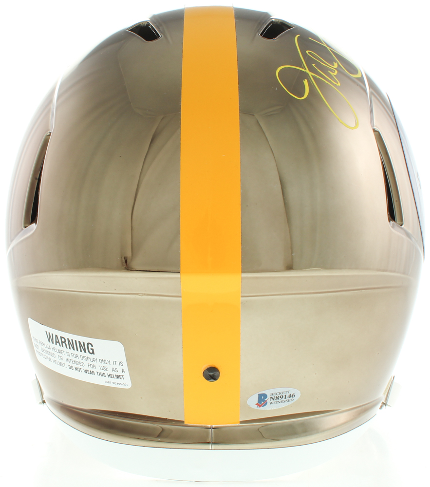 Jack Lambert Signed Steelers Full-Size Chrome Speed Helmet Inscribed "HOF '90" (Beckett COA) at PristineAuction.com Jack Lambert Signed Steelers Full-Size Chrome Speed Helmet Inscribed "HOF '90" (Beckett COA) at PristineAuction.com