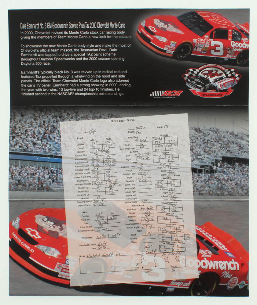 Dale Earnhardt Sr. LE #3 GM Goodwrench / RCR Museum / TAZ 2000 Monte Carlo 1:32 Scale Die Cast Car at PristineAuction.com Dale Earnhardt Sr. LE #3 GM Goodwrench / RCR Museum / TAZ 2000 Monte Carlo 1:32 Scale Die Cast Car at PristineAuction.com