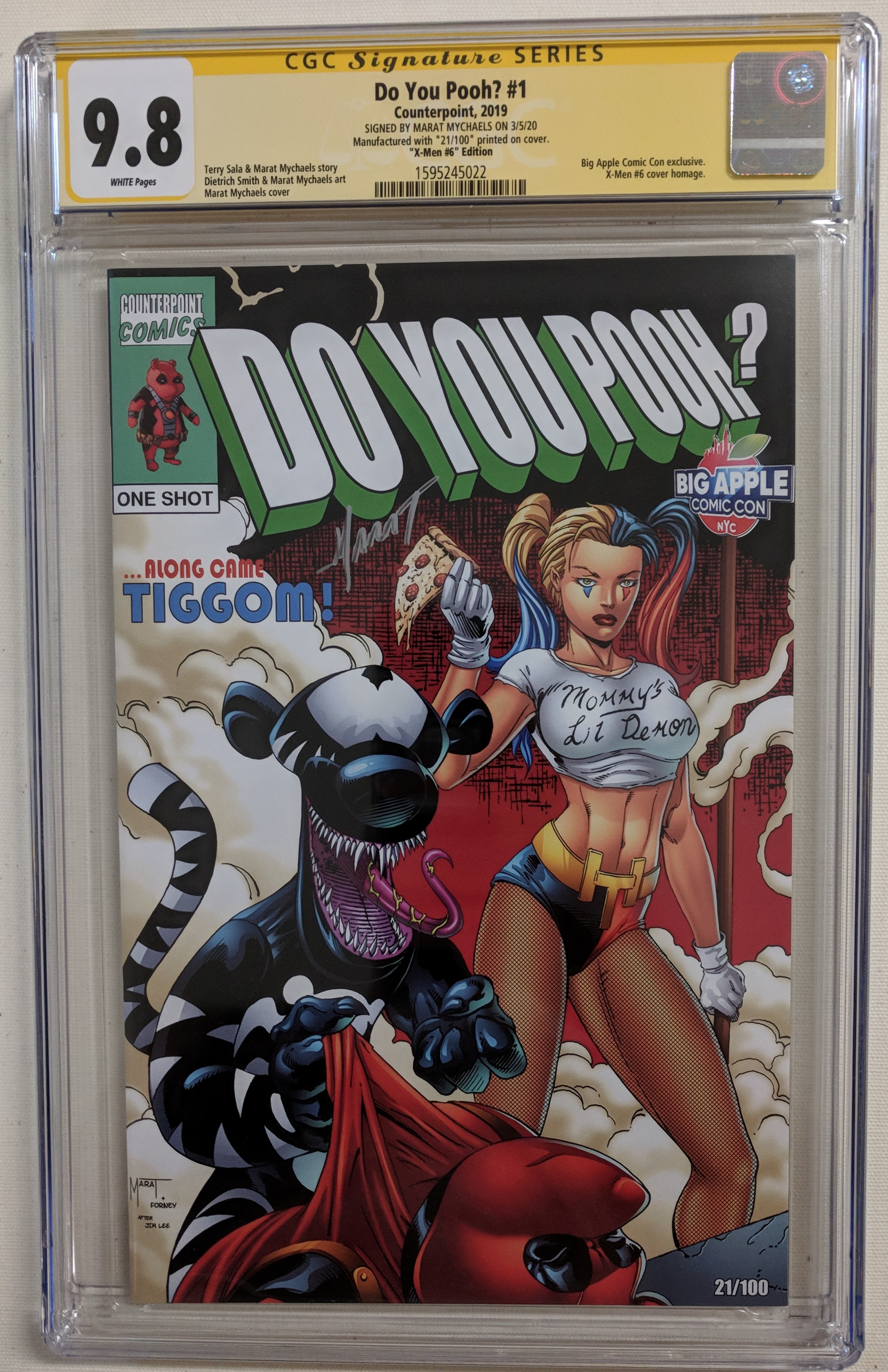 Myrat Mychaels Signed 2019 "Do You Pooh?" LE Issue #1 Big Apple Comic Con Variant Counterpoint Comic Book (CGC 9.8) at PristineAuction.com Myrat Mychaels Signed 2019 "Do You Pooh?" LE Issue #1 Big Apple Comic Con Variant Counterpoint Comic Book (CGC 9.8) at PristineAuction.com