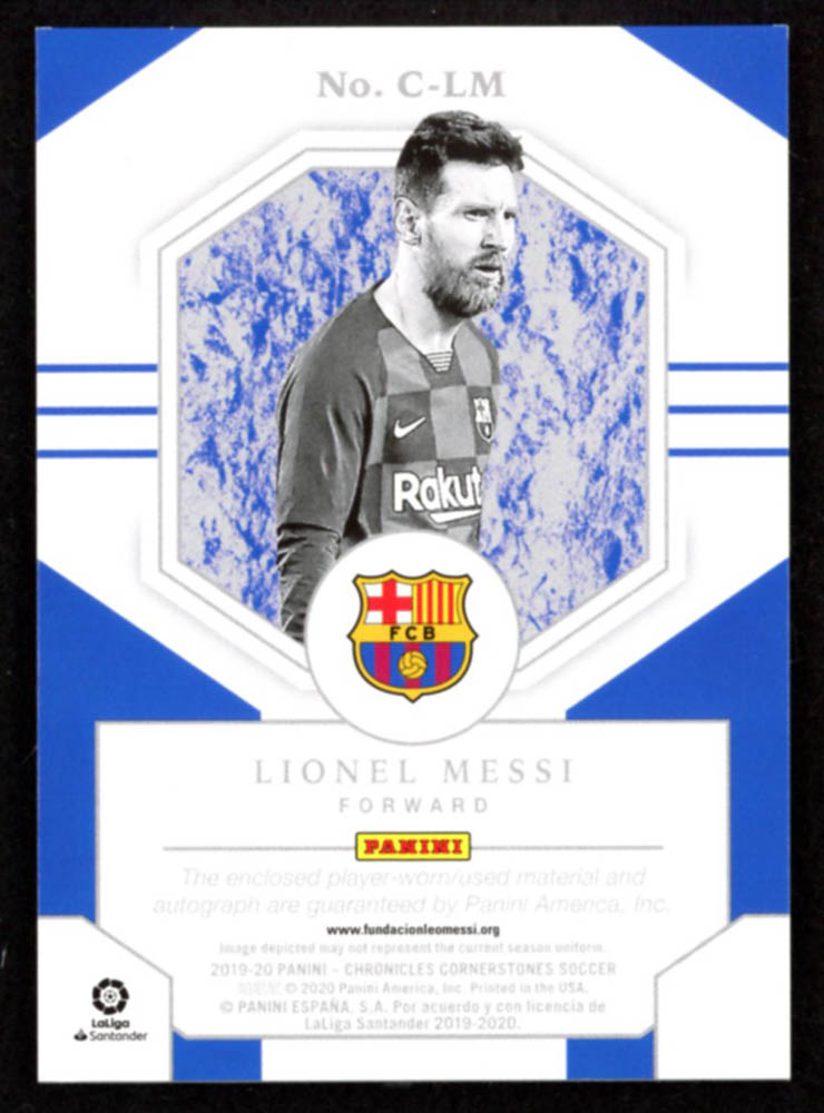Lionel Messi 2019-20 Chronicles Soccer Cornerstones Auto Prime #C-LM at PristineAuction.com Lionel Messi 2019-20 Chronicles Soccer Cornerstones Auto Prime #C-LM at PristineAuction.com