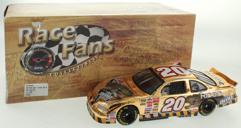 Tony Stewart LE #20 Home Depot / Jurassic Park III 2001 Grand Prix 24KT 1:24 Scale Die Cast Car at PristineAuction.com Tony Stewart LE #20 Home Depot / Jurassic Park III 2001 Grand Prix 24KT 1:24 Scale Die Cast Car at PristineAuction.com