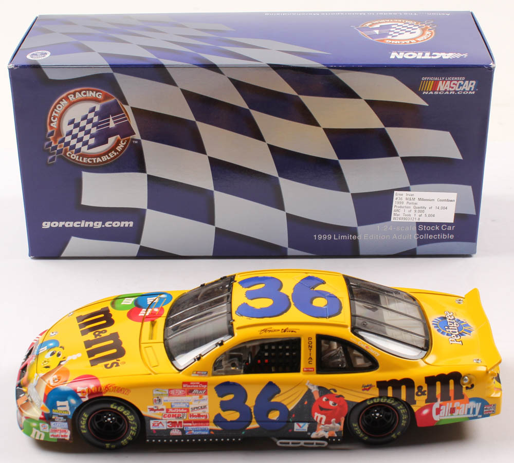 Ernie Irvan LE #36 M&M Milennium Countdown / 1999 Pontiac 1:24 Scale Die Cast Car at PristineAuction.com Ernie Irvan LE #36 M&M Milennium Countdown / 1999 Pontiac 1:24 Scale Die Cast Car at PristineAuction.com