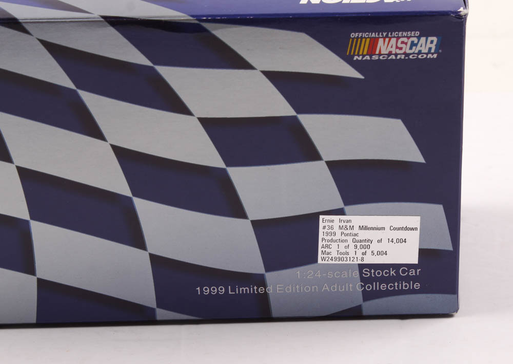 Ernie Irvan LE #36 M&M Milennium Countdown / 1999 Pontiac 1:24 Scale Die Cast Car at PristineAuction.com Ernie Irvan LE #36 M&M Milennium Countdown / 1999 Pontiac 1:24 Scale Die Cast Car at PristineAuction.com