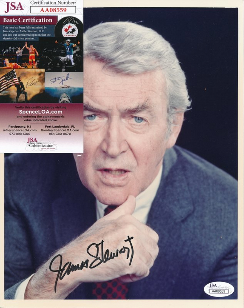 James Stewart Signed 8x10 Photo (JSA COA) Pristine Auction