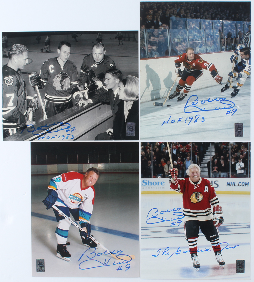 Lot of (4) Bobby Hull Signed 8x10 Photos Inscribed "The Golden Jet" & "HOF 1983" (Hull Hologram) at PristineAuction.com Lot of (4) Bobby Hull Signed 8x10 Photos Inscribed "The Golden Jet" & "HOF 1983" (Hull Hologram) at PristineAuction.com