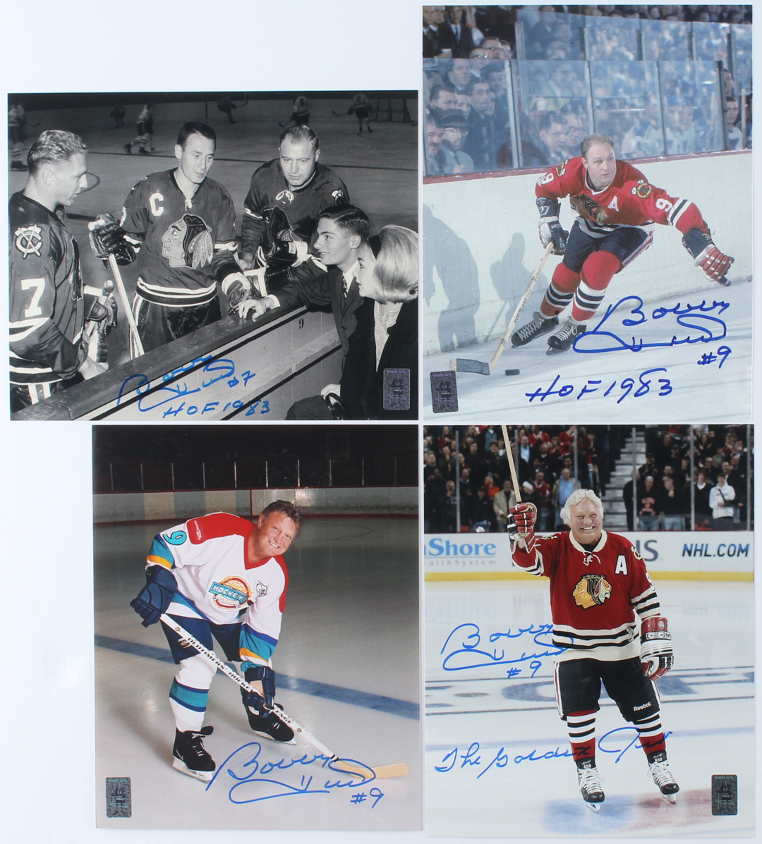 Lot of (4) Bobby Hull Signed 8x10 Photos Inscribed "The Golden Jet" & "HOF 1983" (Hull Hologram) at PristineAuction.com Lot of (4) Bobby Hull Signed 8x10 Photos Inscribed "The Golden Jet" & "HOF 1983" (Hull Hologram) at PristineAuction.com