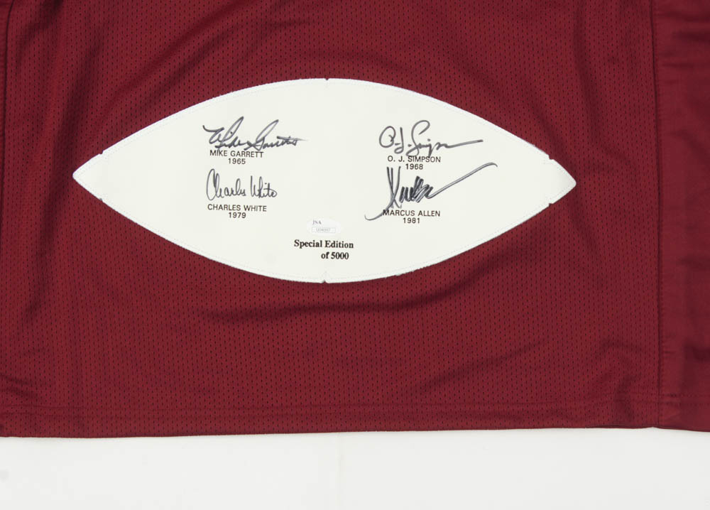 Heisman Trophy Winners LE Jersey with Football Panel Signed by (4) with