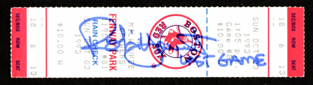 Robin Yount Signed Authentic 1993 Red Sox vs Brewers Ticket Inscribed "Last Game" (JSA COA) at PristineAuction.com Robin Yount Signed Authentic 1993 Red Sox vs Brewers Ticket Inscribed "Last Game" (JSA COA) at PristineAuction.com