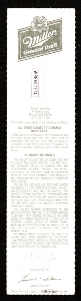 Robin Yount Signed Authentic 1993 Red Sox vs Brewers Ticket Inscribed "Last Game" (JSA COA) at PristineAuction.com Robin Yount Signed Authentic 1993 Red Sox vs Brewers Ticket Inscribed "Last Game" (JSA COA) at PristineAuction.com