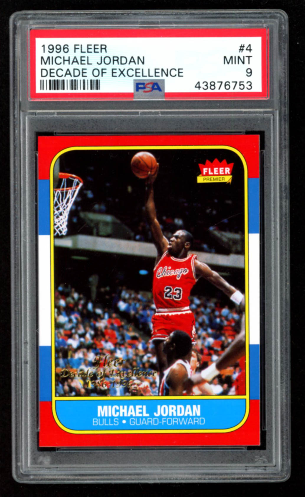 Michael Jordan 1996-97 Fleer Decade of Excellence #4 (PSA 9) at PristineAuction.com Michael Jordan 1996-97 Fleer Decade of Excellence #4 (PSA 9) at PristineAuction.com