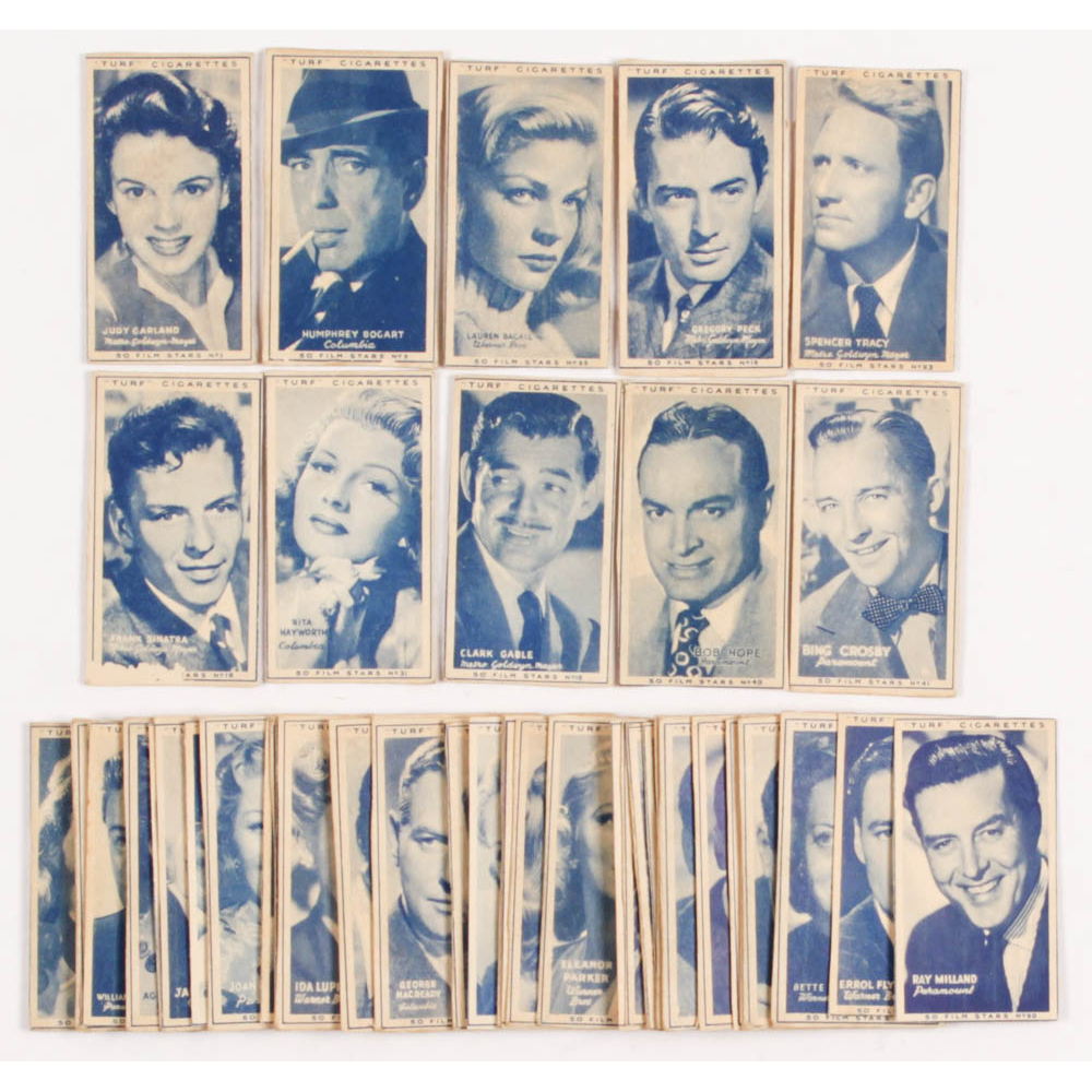 turf cigarette cards 28 Tobacco Big Head Film Stars Vintage Mid Century c1947 28 Turf Cigarette Tobacco Cards