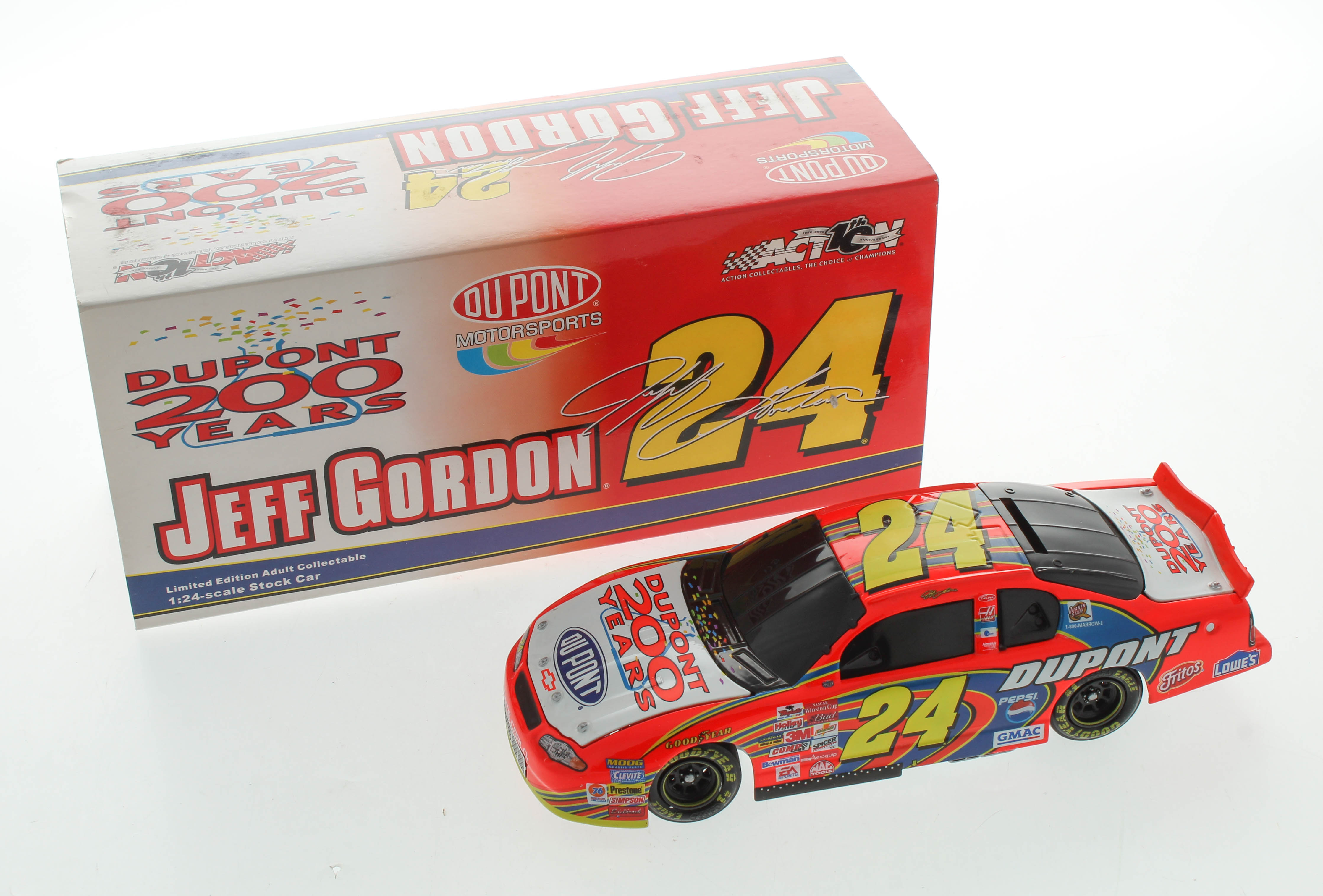 Jeff Gordon LE #24 DuPont / 200th Anniversary Celebration / 2002 Monte Carlo 1:24 Scale Stock Car Coin Bank at PristineAuction.com Jeff Gordon LE #24 DuPont / 200th Anniversary Celebration / 2002 Monte Carlo 1:24 Scale Stock Car Coin Bank at PristineAuction.com