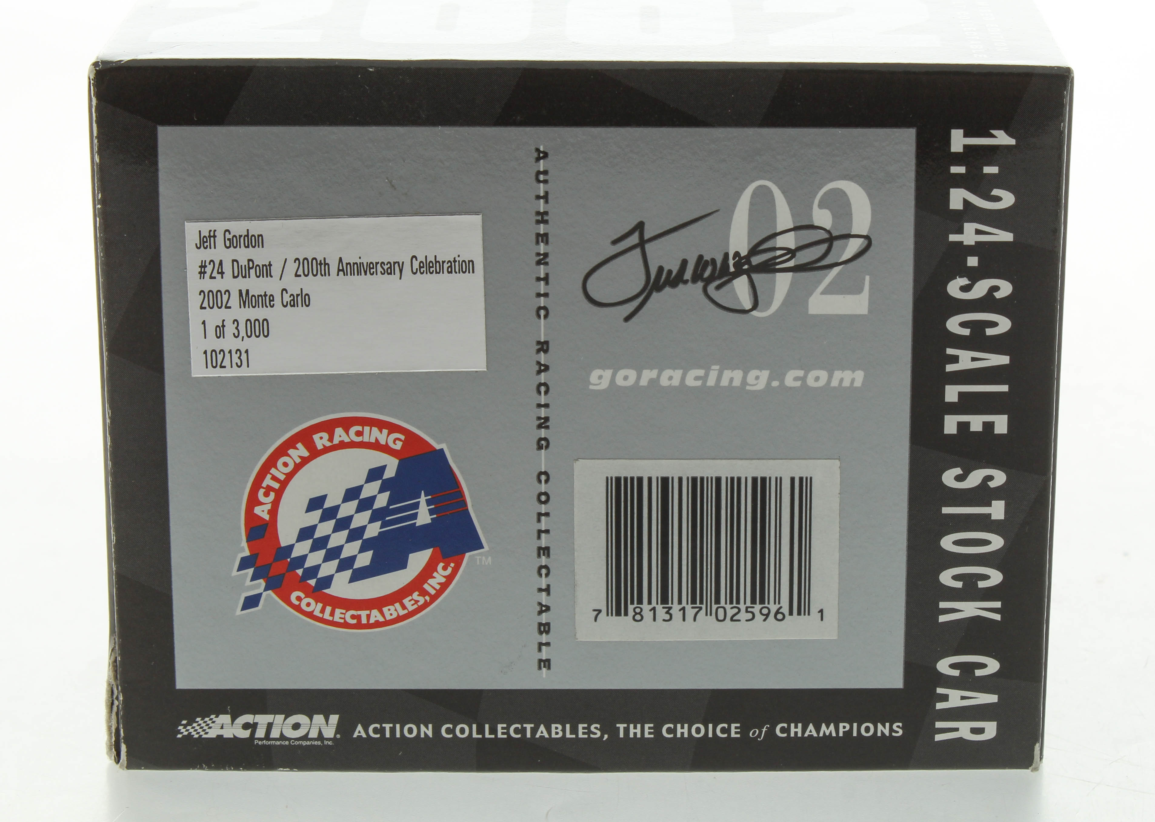 Jeff Gordon LE #24 DuPont / 200th Anniversary Celebration / 2002 Monte Carlo 1:24 Scale Stock Car Coin Bank at PristineAuction.com Jeff Gordon LE #24 DuPont / 200th Anniversary Celebration / 2002 Monte Carlo 1:24 Scale Stock Car Coin Bank at PristineAuction.com