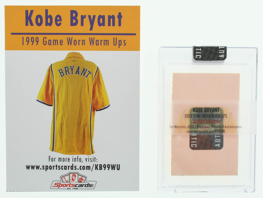 Lot of (2) Kobe Bryant Items With Signed NBA Basketball With Display Case & 1999 Game Worn Warm Ups Piece (Beckett LOA & PSA Hologram) at PristineAuction.com Lot of (2) Kobe Bryant Items With Signed NBA Basketball With Display Case & 1999 Game Worn Warm Ups Piece (Beckett LOA & PSA Hologram) at PristineAuction.com