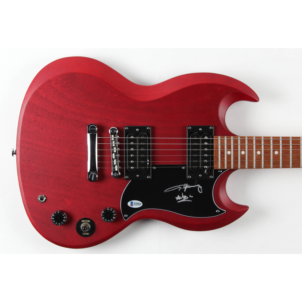 Angus Young Signed Full-Size Electric Guitar Inscribed 