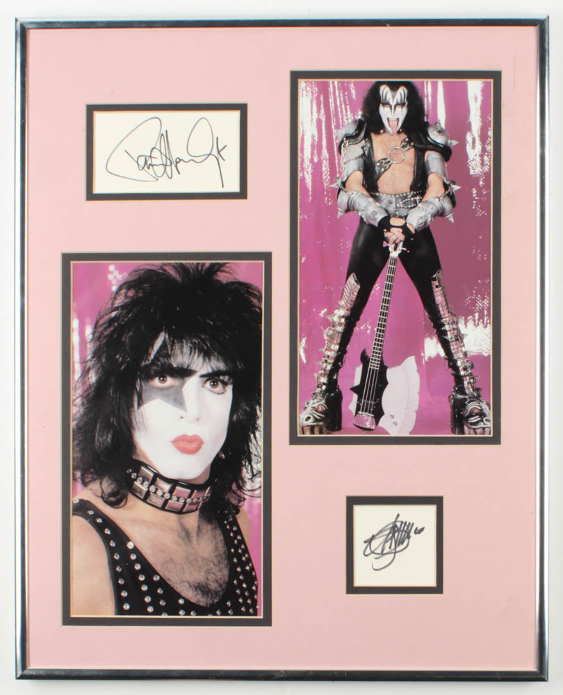 Gene Simmons & Paul Stanley Signed KISS 16.5x20.5 Custom Framed Cut Display (JSA ALOA) at PristineAuction.com Gene Simmons & Paul Stanley Signed KISS 16.5x20.5 Custom Framed Cut Display (JSA ALOA) at PristineAuction.com
