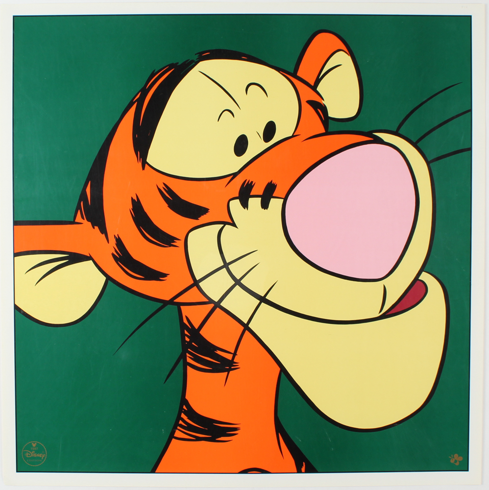 Lot of (3) 1997 Walt Disney LE 23.5x23.5 Lithographs with Winnie The Pooh, Tigger, & Genie at PristineAuction.com Lot of (3) 1997 Walt Disney LE 23.5x23.5 Lithographs with Winnie The Pooh, Tigger, & Genie at PristineAuction.com