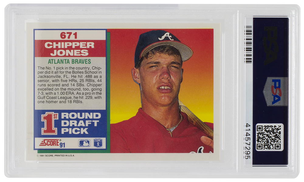 Chipper Jones Signed 1991 Score #671 RC (PSA) at PristineAuction.com Chipper Jones Signed 1991 Score #671 RC (PSA) at PristineAuction.com