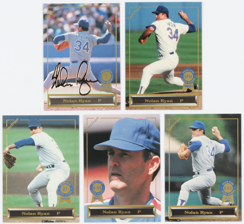 Complete Set of (5) Nolan Ryan 1993 Spectrum Ryan 5 Baseball Cards at PristineAuction.com Complete Set of (5) Nolan Ryan 1993 Spectrum Ryan 5 Baseball Cards at PristineAuction.com