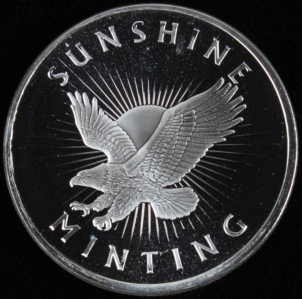 Sunshine Minting .999 One Troy Ounce Fine Silver Bullion Round at PristineAuction.com Sunshine Minting .999 One Troy Ounce Fine Silver Bullion Round at PristineAuction.com