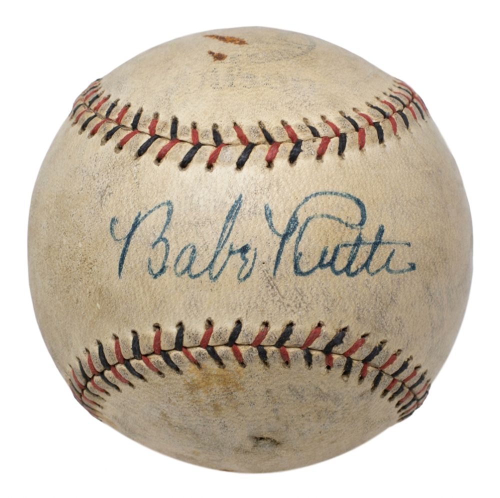 Babe Ruth Signed Baseball with Display Case (PSA LOA - Graded 8 ...