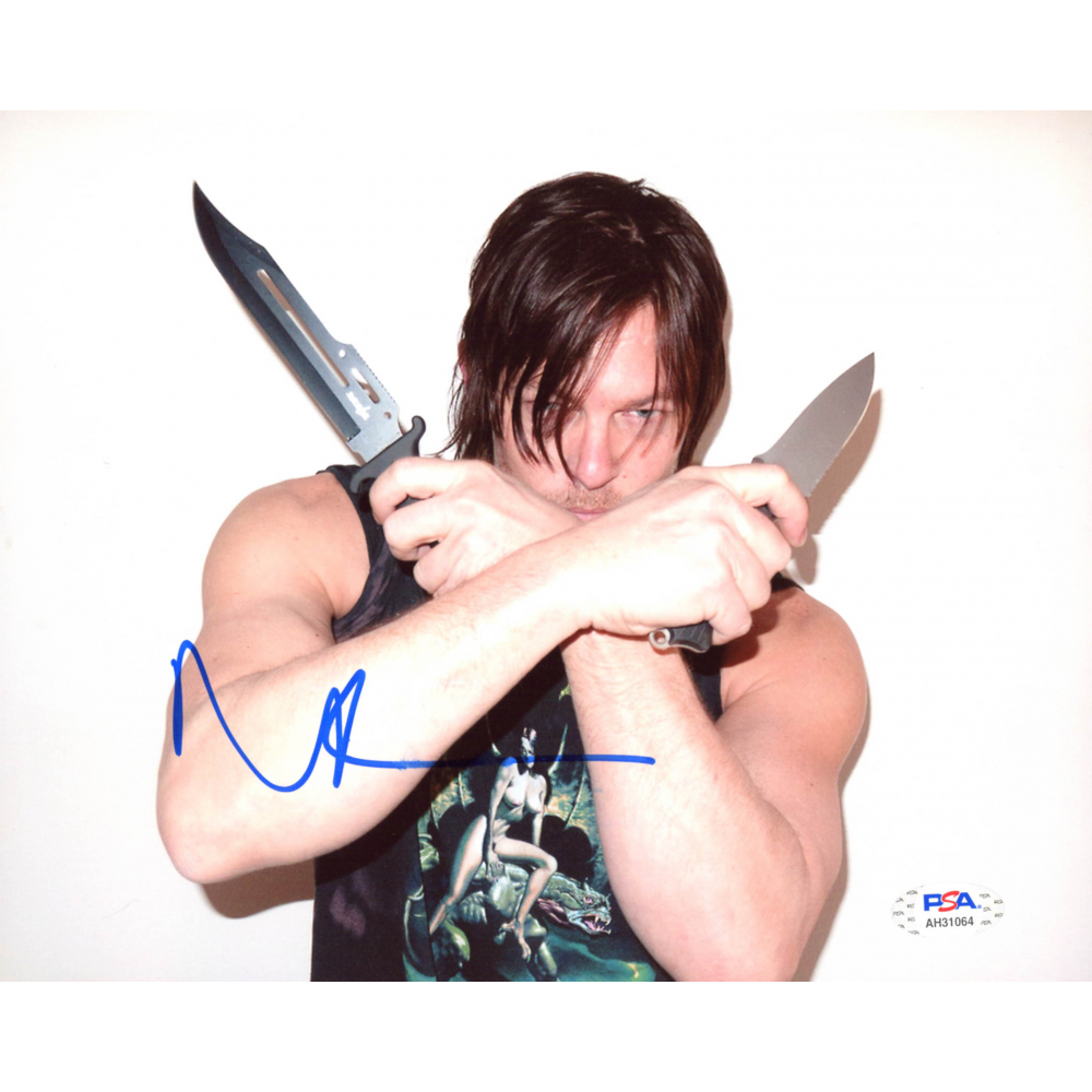 Norman Reedus Signed "The Walking Dead" 8x10 Photo (PSA COA) Pristine