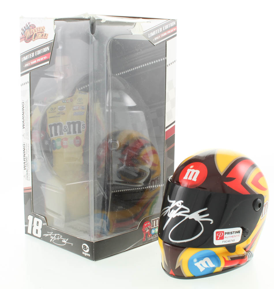 Kyle Busch Signed Winner's Circle NASCAR M&M's Racing Mini-Helmet (Pristine Authentic COA) at PristineAuction.com Kyle Busch Signed Winner's Circle NASCAR M&M's Racing Mini-Helmet (Pristine Authentic COA) at PristineAuction.com