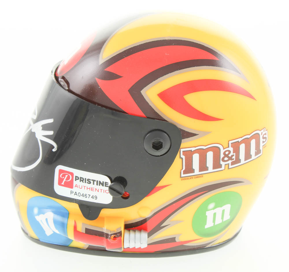 Kyle Busch Signed Winner's Circle NASCAR M&M's Racing Mini-Helmet (Pristine Authentic COA) at PristineAuction.com Kyle Busch Signed Winner's Circle NASCAR M&M's Racing Mini-Helmet (Pristine Authentic COA) at PristineAuction.com