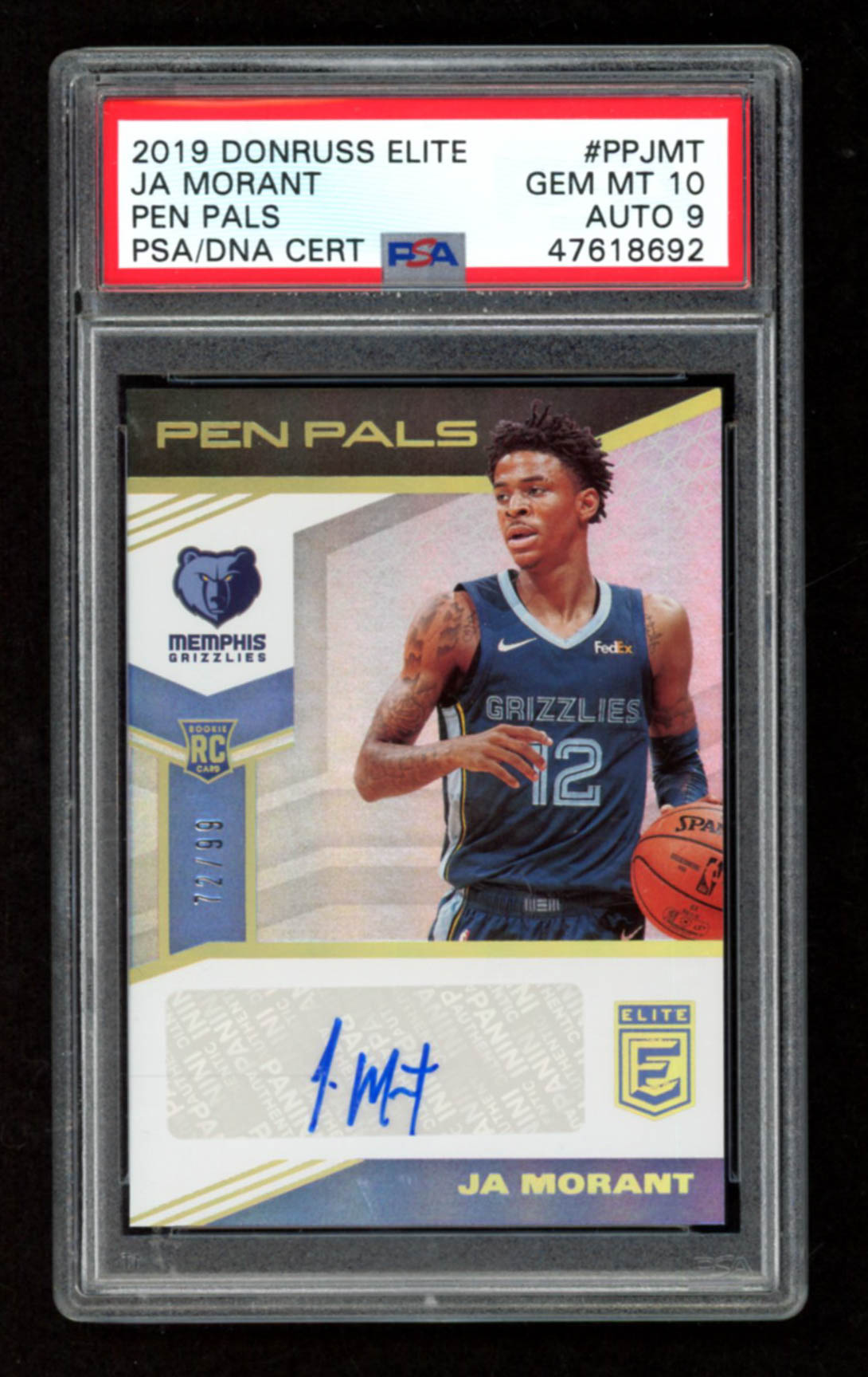 Ja Morant 2019-20 Elite Pen Pals #17 (PSA 10) at PristineAuction.com Ja Morant 2019-20 Elite Pen Pals #17 (PSA 10) at PristineAuction.com