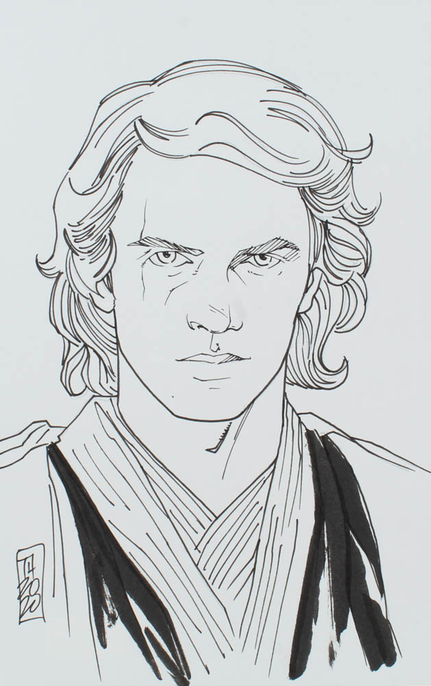 Tom Hodges - Anakin Skywalker - "Star Wars" - Signed ORIGINAL 5.5" x 8.5" Drawing on Paper (1/1) at PristineAuction.com Tom Hodges - Anakin Skywalker - "Star Wars" - Signed ORIGINAL 5.5" x 8.5" Drawing on Paper (1/1) at PristineAuction.com