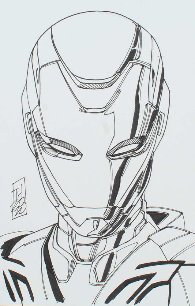 Tom Hodges - Rescue - "Iron Man" - Marvel Comics - Signed ORIGINAL 5.5" x 8.5" Drawing on Paper (1/1) at PristineAuction.com Tom Hodges - Rescue - "Iron Man" - Marvel Comics - Signed ORIGINAL 5.5" x 8.5" Drawing on Paper (1/1) at PristineAuction.com