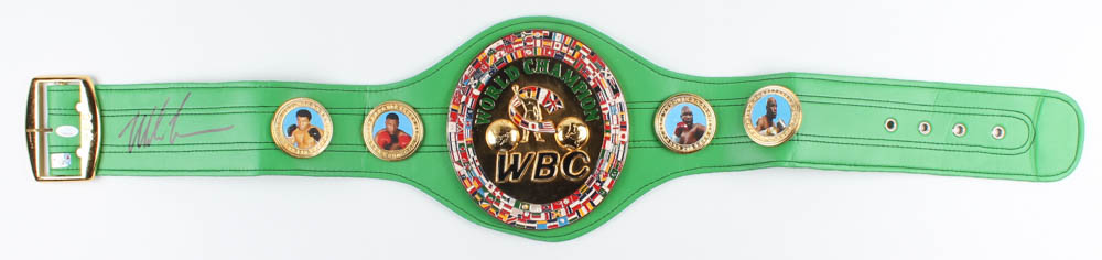 Mike Tyson Signed Full-Size WBC Heavyweight Championship Belt (JSA COA & Fiterman Sports Hologram) at PristineAuction.com Mike Tyson Signed Full-Size WBC Heavyweight Championship Belt (JSA COA & Fiterman Sports Hologram) at PristineAuction.com