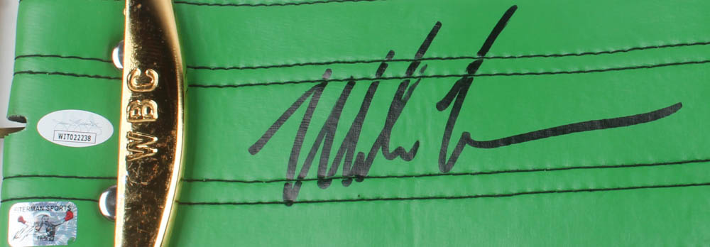 Mike Tyson Signed Full-Size WBC Heavyweight Championship Belt (JSA COA & Fiterman Sports Hologram) at PristineAuction.com Mike Tyson Signed Full-Size WBC Heavyweight Championship Belt (JSA COA & Fiterman Sports Hologram) at PristineAuction.com