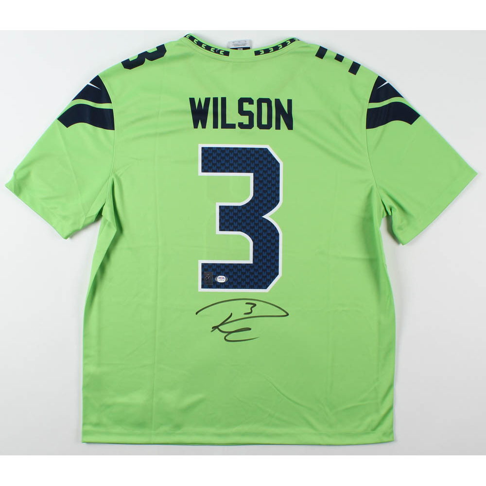 Russell Wilson Signed Seahawks Jersey (PSA COA &amp; Wilson Hologram ...