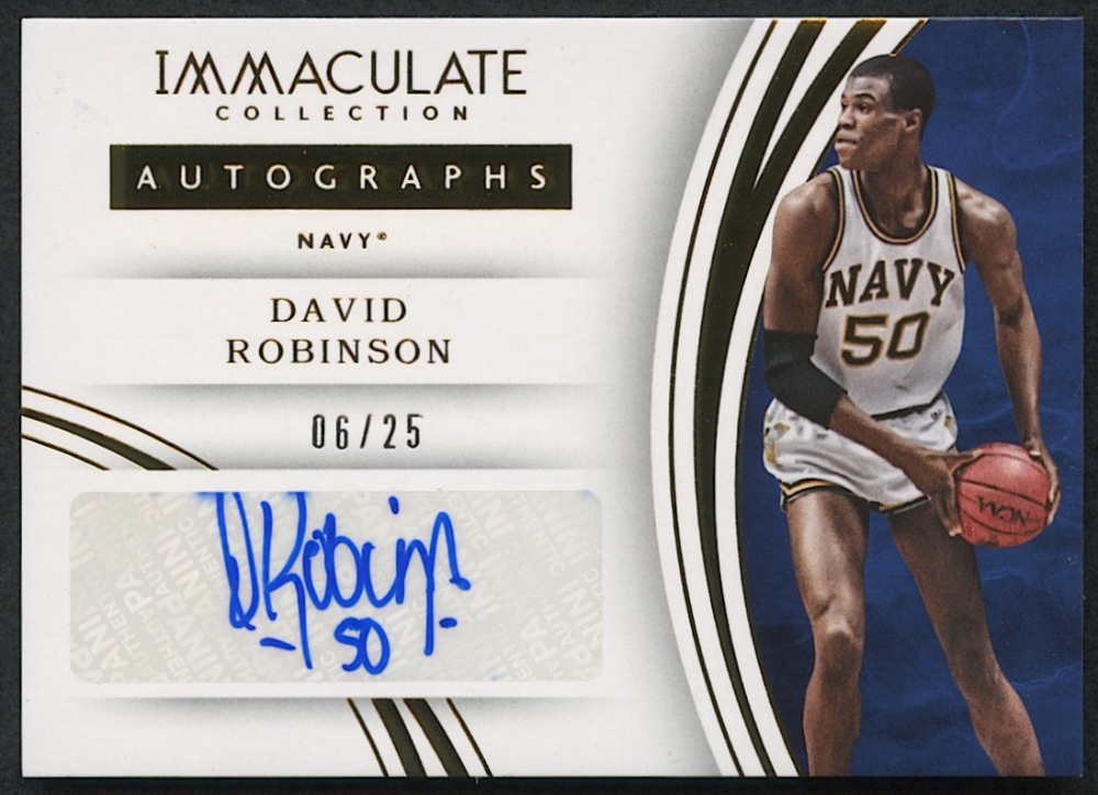 David Robinson 2016-17 Immaculate Collection Collegiate Autographs #97 - #06/25