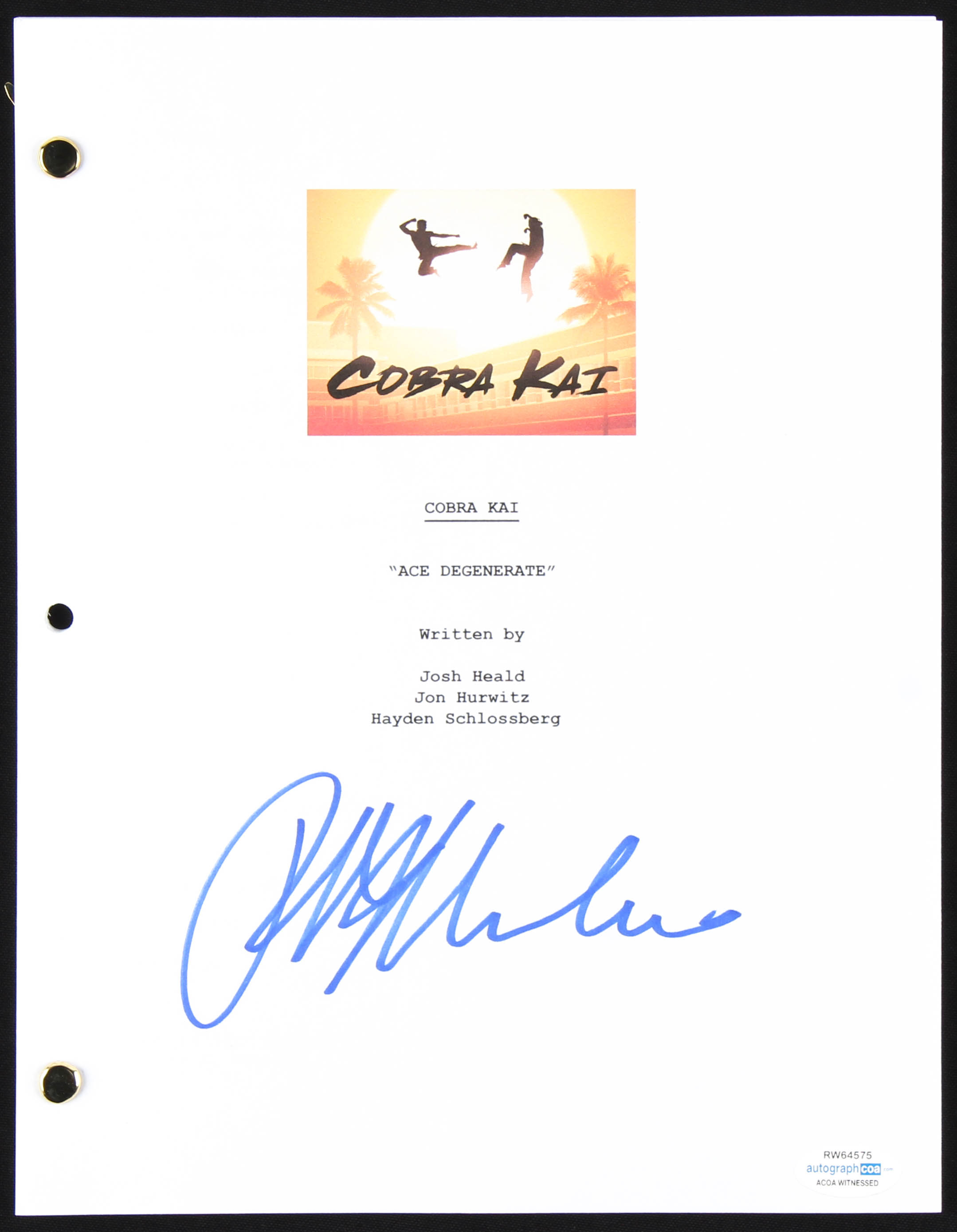 Ralph Macchio Signed "Cobra Kai" Full Script (AutographCOA COA) at PristineAuction.com Ralph Macchio Signed "Cobra Kai" Full Script (AutographCOA COA) at PristineAuction.com