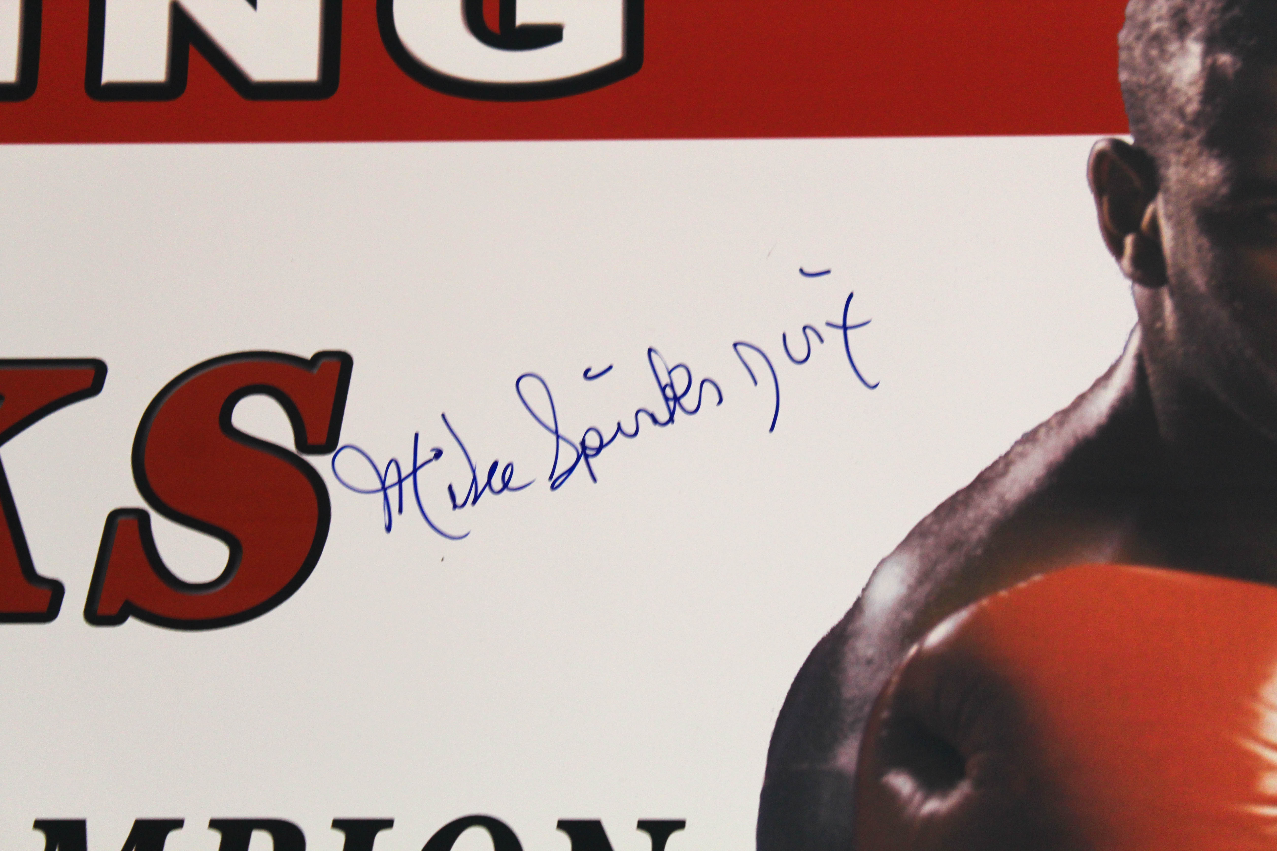 Michael Spinks Signed "Exclusive Signing" 24x72 Photo Banner Inscribed "Jinx" (Tracy Stallard Hologram) at PristineAuction.com Michael Spinks Signed "Exclusive Signing" 24x72 Photo Banner Inscribed "Jinx" (Tracy Stallard Hologram) at PristineAuction.com