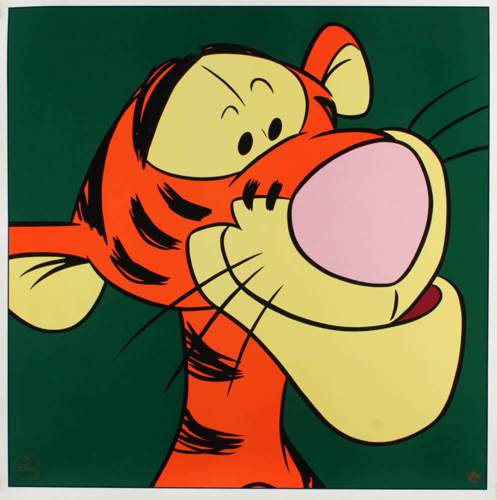 Lot of (3) 1997 Walt Disney LE 23.5x23.5 Lithographs with Winnie The Pooh, Tigger, & Genie at PristineAuction.com Lot of (3) 1997 Walt Disney LE 23.5x23.5 Lithographs with Winnie The Pooh, Tigger, & Genie at PristineAuction.com