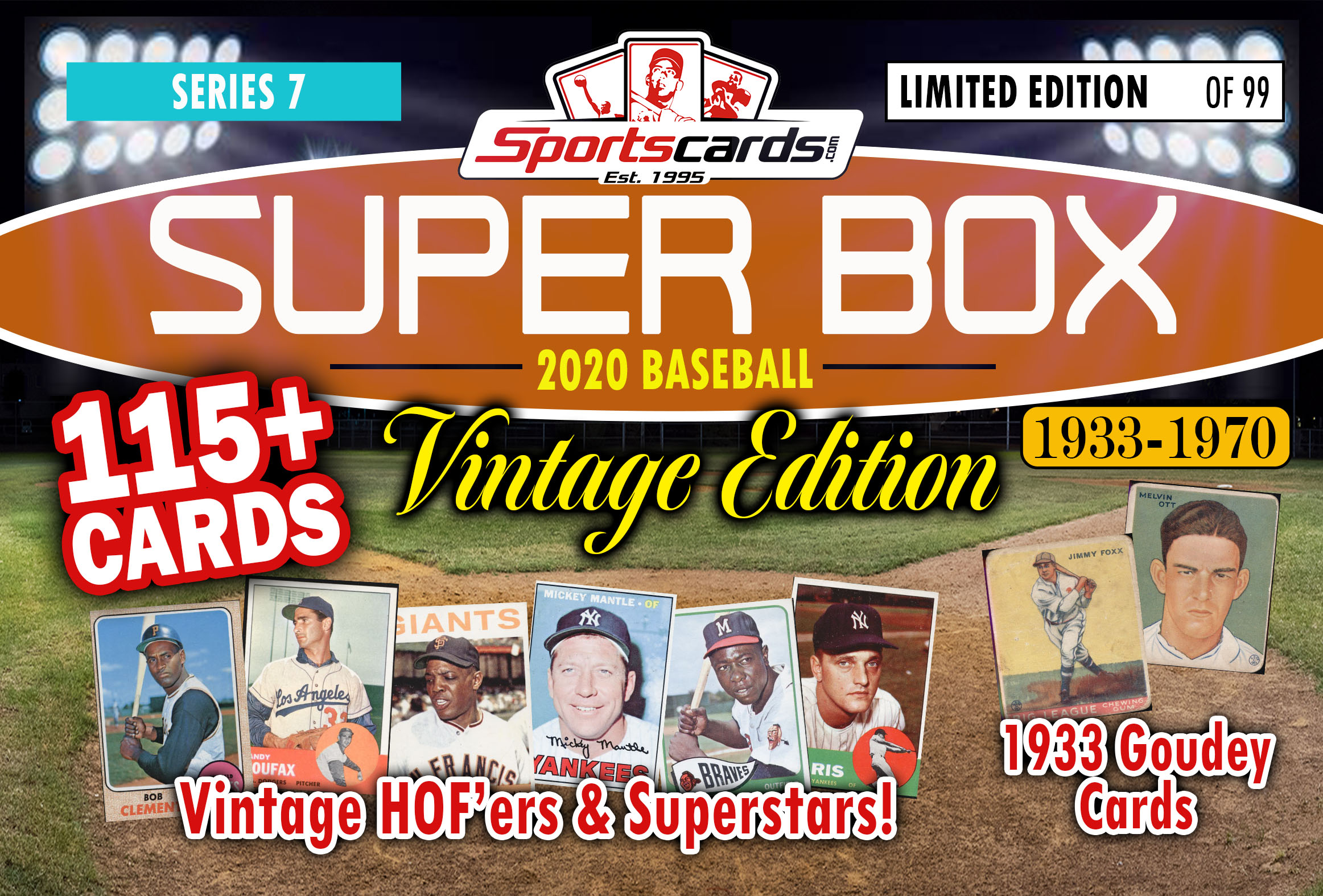 Sportscards.com “SUPER BOX” 1933 to 1970 VINTAGE BASEBALL EDITION Mystery Box - Series 7 at PristineAuction.com Sportscards.com “SUPER BOX” 1933 to 1970 VINTAGE BASEBALL EDITION Mystery Box - Series 7 at PristineAuction.com