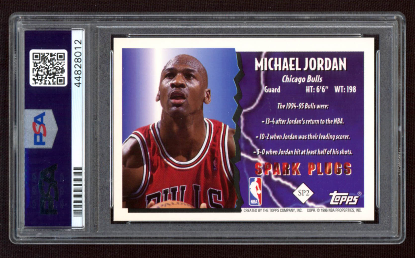 Michael Jordan 1995-96 Topps Spark Plugs #SP2 (PSA 9) at PristineAuction.com Michael Jordan 1995-96 Topps Spark Plugs #SP2 (PSA 9) at PristineAuction.com