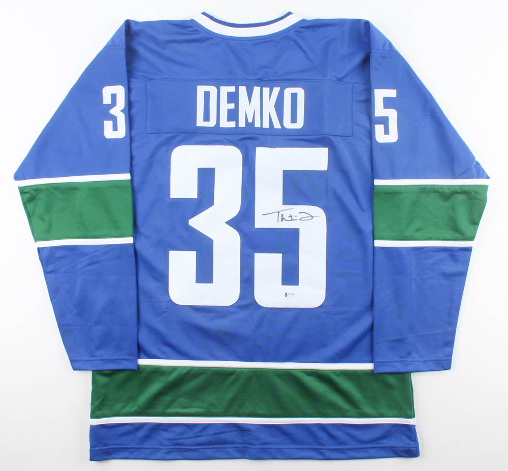 Thatcher Demko Signed Jersey (Beckett COA) at PristineAuction.com Thatcher Demko Signed Jersey (Beckett COA) at PristineAuction.com