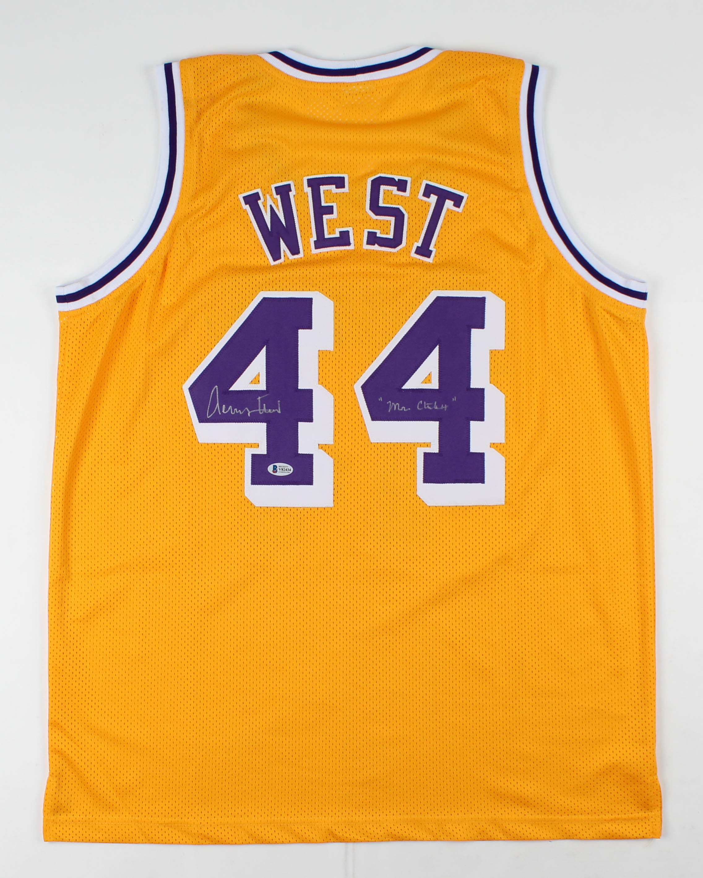 Jerry West Signed Jersey Inscribed "Mr. Clutch" (Beckett) at PristineAuction.com Jerry West Signed Jersey Inscribed "Mr. Clutch" (Beckett) at PristineAuction.com