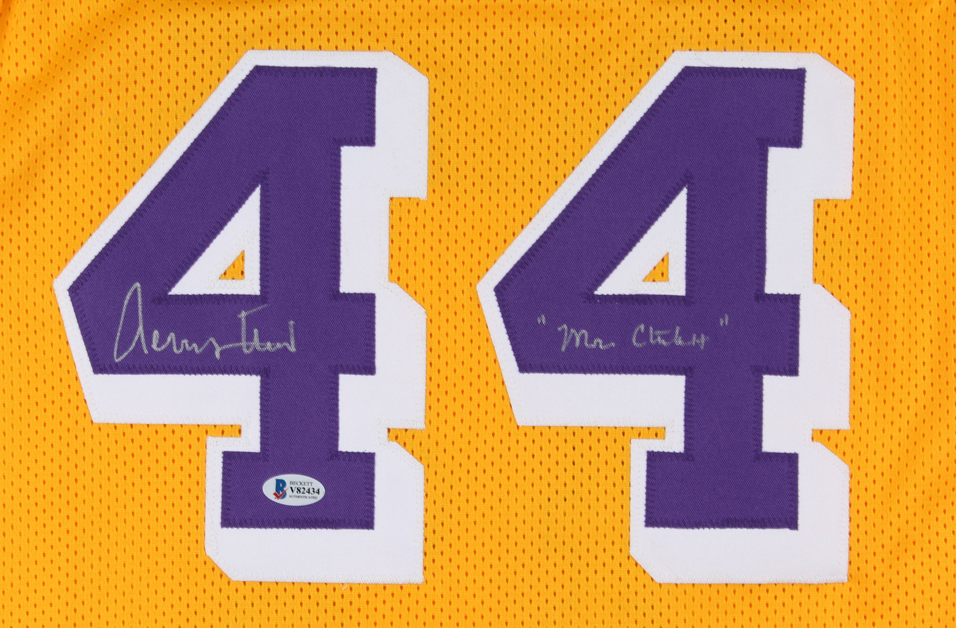 Jerry West Signed Jersey Inscribed "Mr. Clutch" (Beckett) at PristineAuction.com Jerry West Signed Jersey Inscribed "Mr. Clutch" (Beckett) at PristineAuction.com