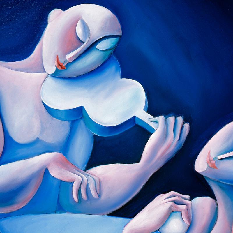 "The Light Blue Couch" Limited Edition 36x36 Serigraph on Canvas by Yuroz (PA) at PristineAuction.com "The Light Blue Couch" Limited Edition 36x36 Serigraph on Canvas by Yuroz (PA) at PristineAuction.com