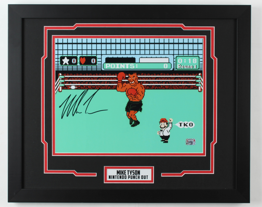 Mike Tyson Signed "Punch-Out!!" 18x22 Custom Framed Photo Display (Fiterman Hologram) at PristineAuction.com Mike Tyson Signed "Punch-Out!!" 18x22 Custom Framed Photo Display (Fiterman Hologram) at PristineAuction.com